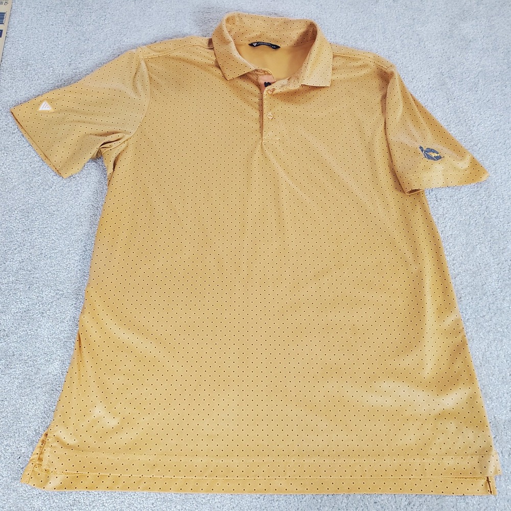 Levelwear Polo Shirt Mens XL‎ Orange Micro Dot Performance Golf